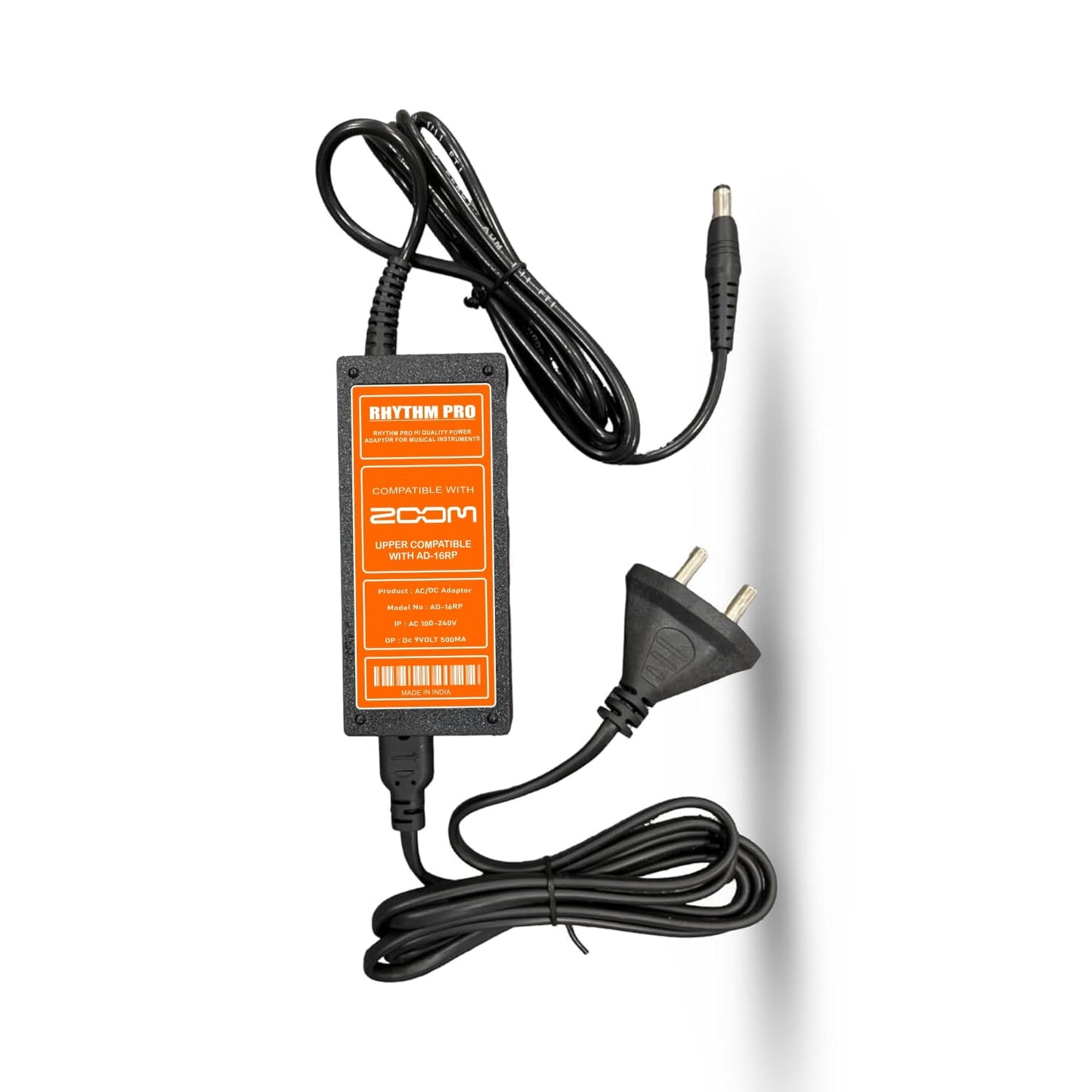 RHYTHM PRO Heavy Duty Z O O M AD-16RP AC Adapter for use with Z o o m's effects pedals and rhythm machines (9volt 500ma)