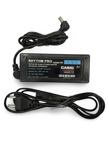 Rhythm pro Orignal Quality Power Adapter Compatible with C A S I O CTX 9000in 24volt 2.5 amp Brand: RHYTHM PRO