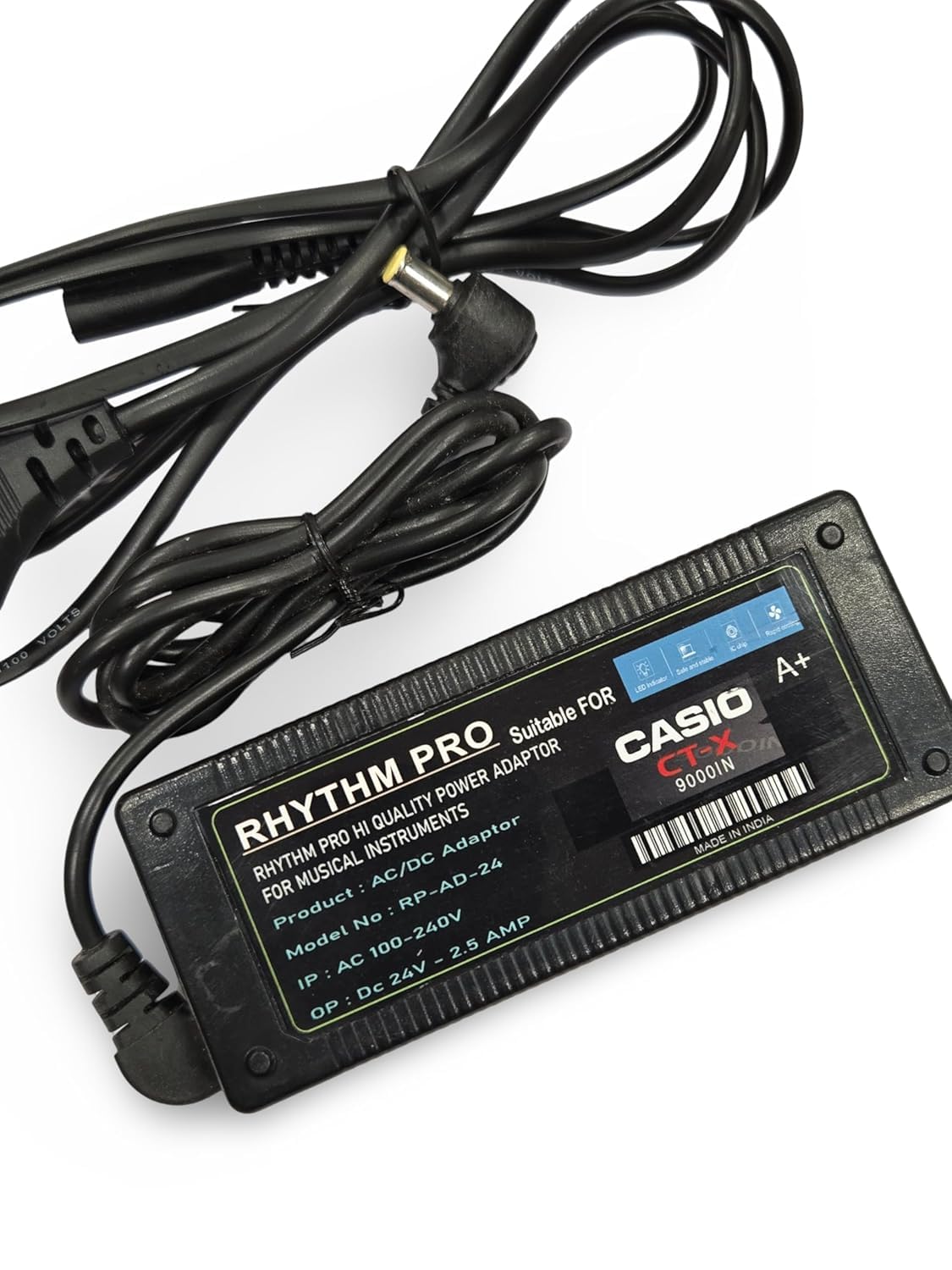 Rhythm pro Orignal Quality Power Adapter Compatible with C A S I O CTX 9000in 24volt 2.5 amp Brand: RHYTHM PRO